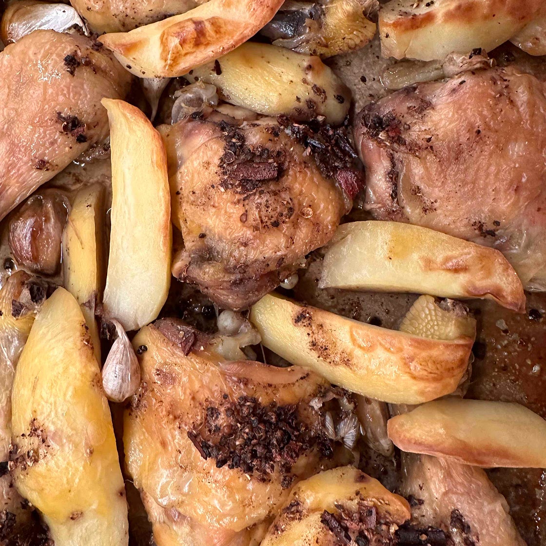 Chicken and potarto ion spices
