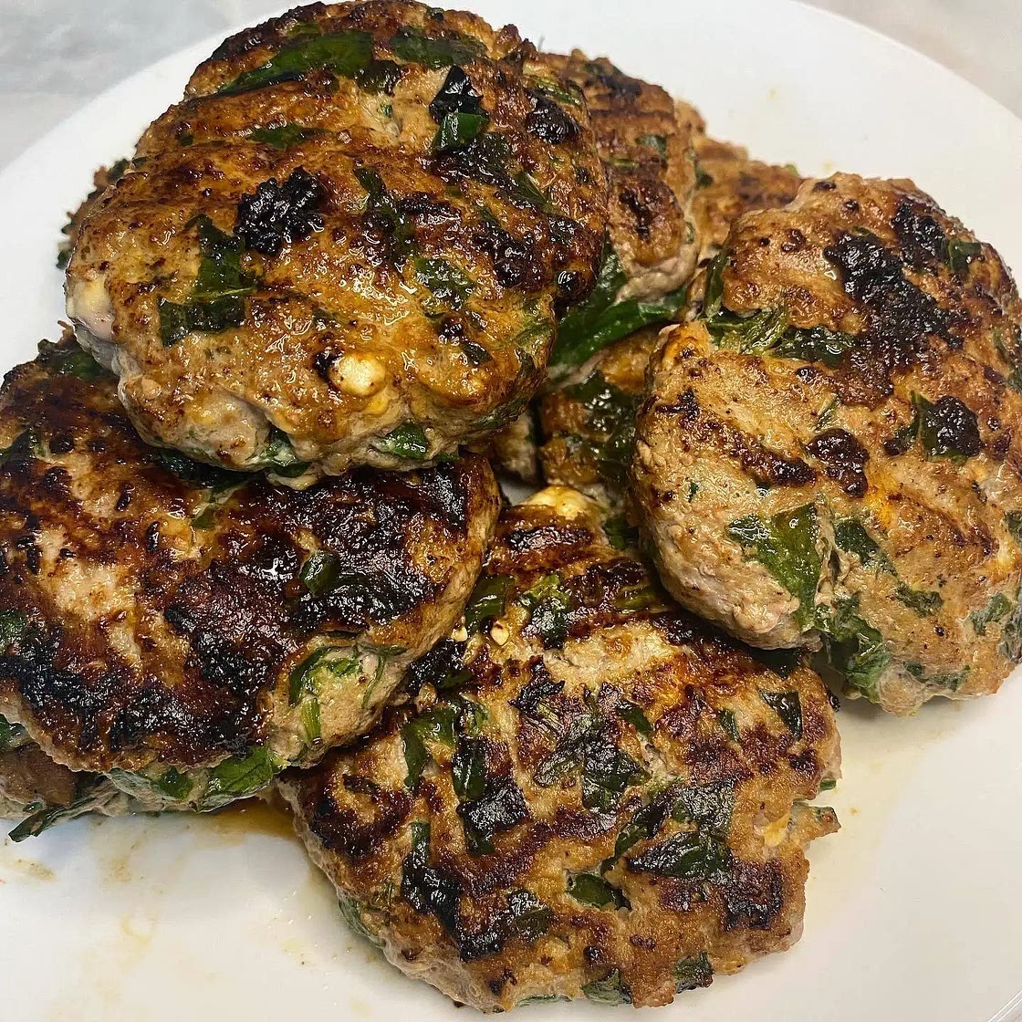 Spinach & Feta Turkey Burgers