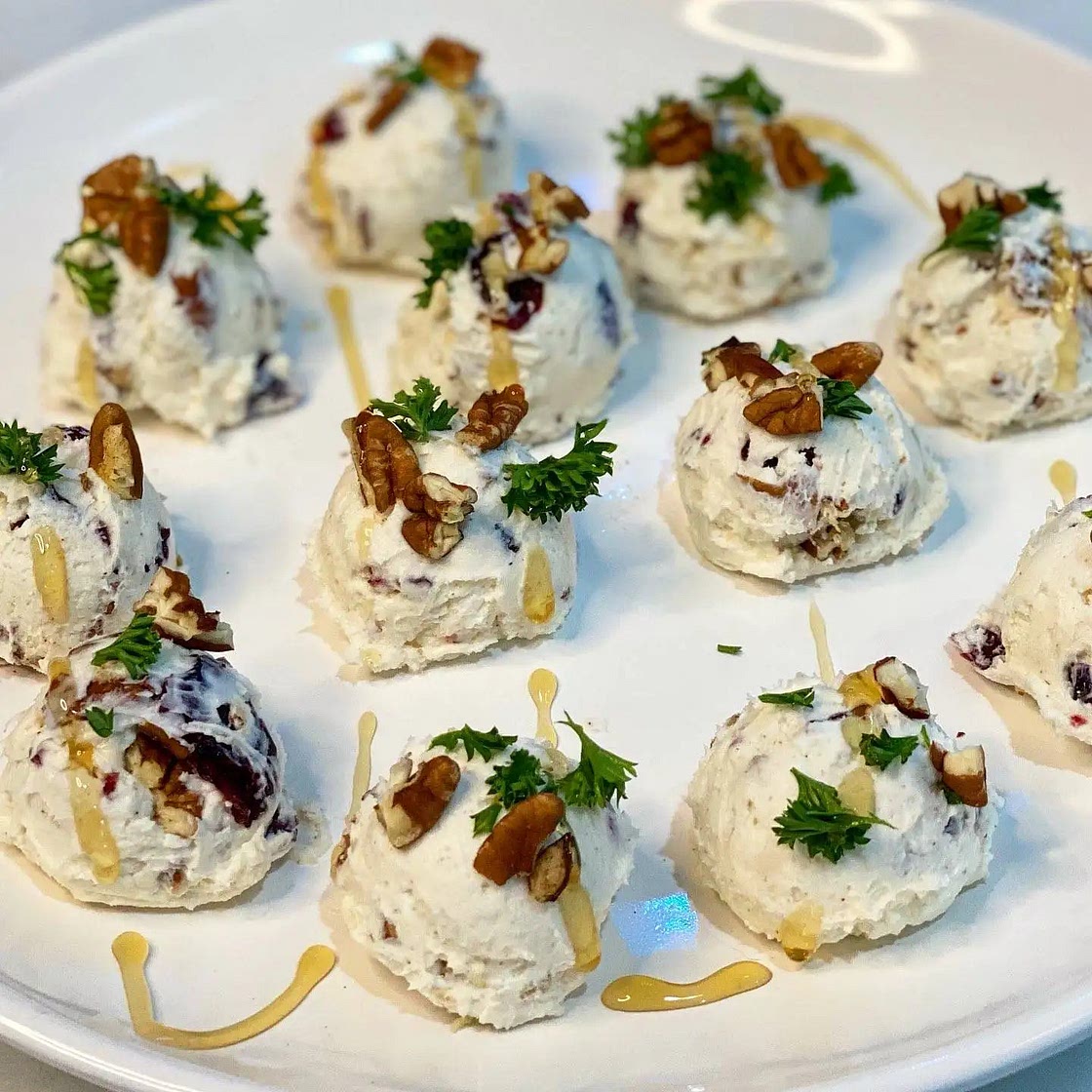 Cranberry Pecan Goat Cheese Truffles