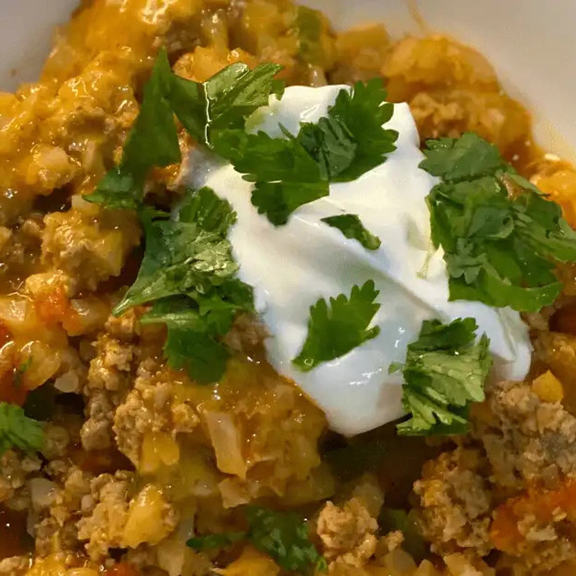 Turkey Taco Cauliflower Rice Skillet