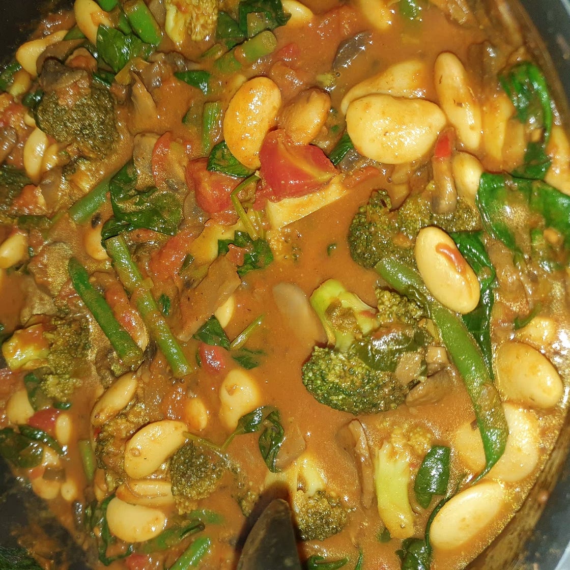 low fodmap curry - Spinach & Butterbean Curry