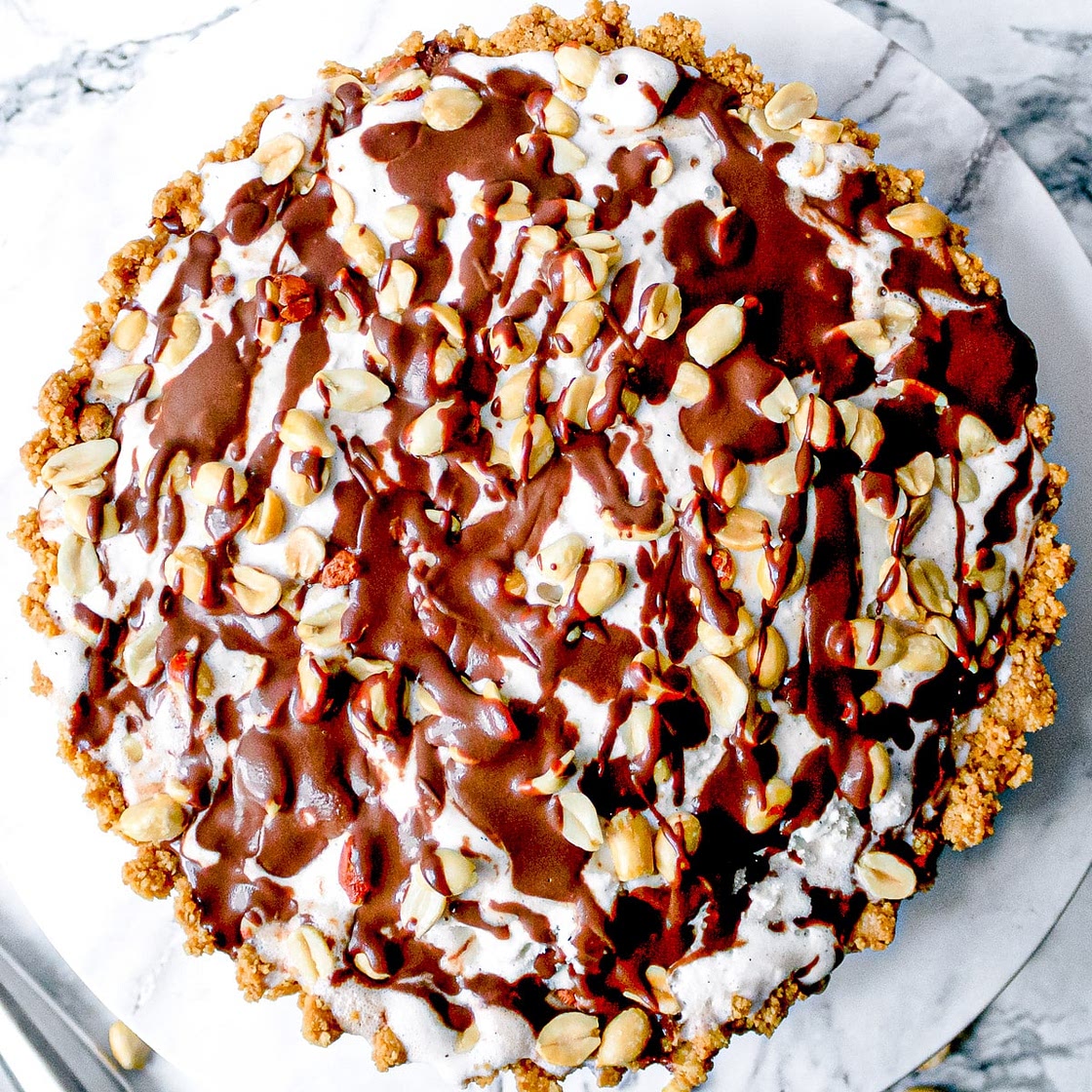 Peanut Buster Parfait Ice Cream Pie with Nutter Butter Crust