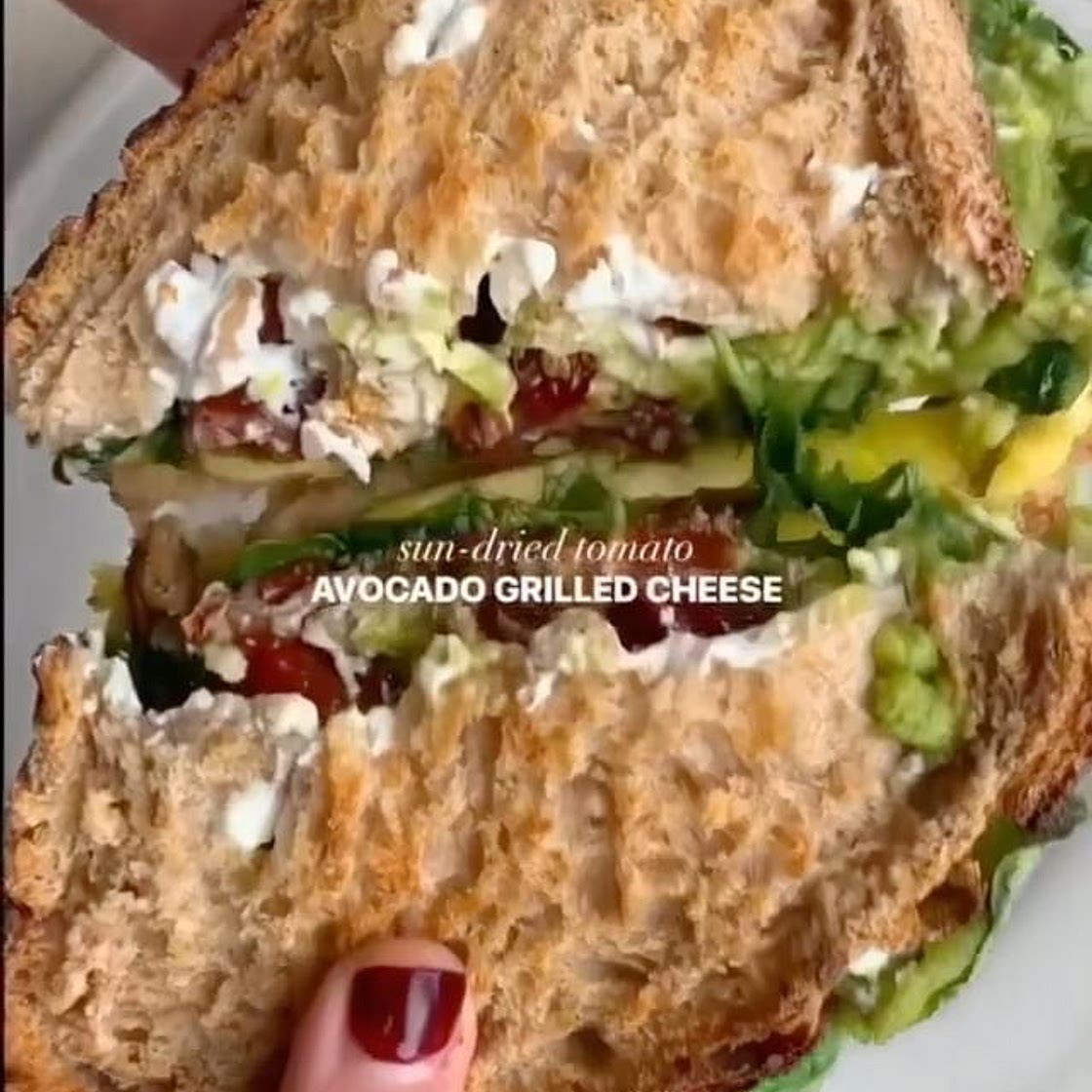Sun-dried tomato avocado grilled cheese
