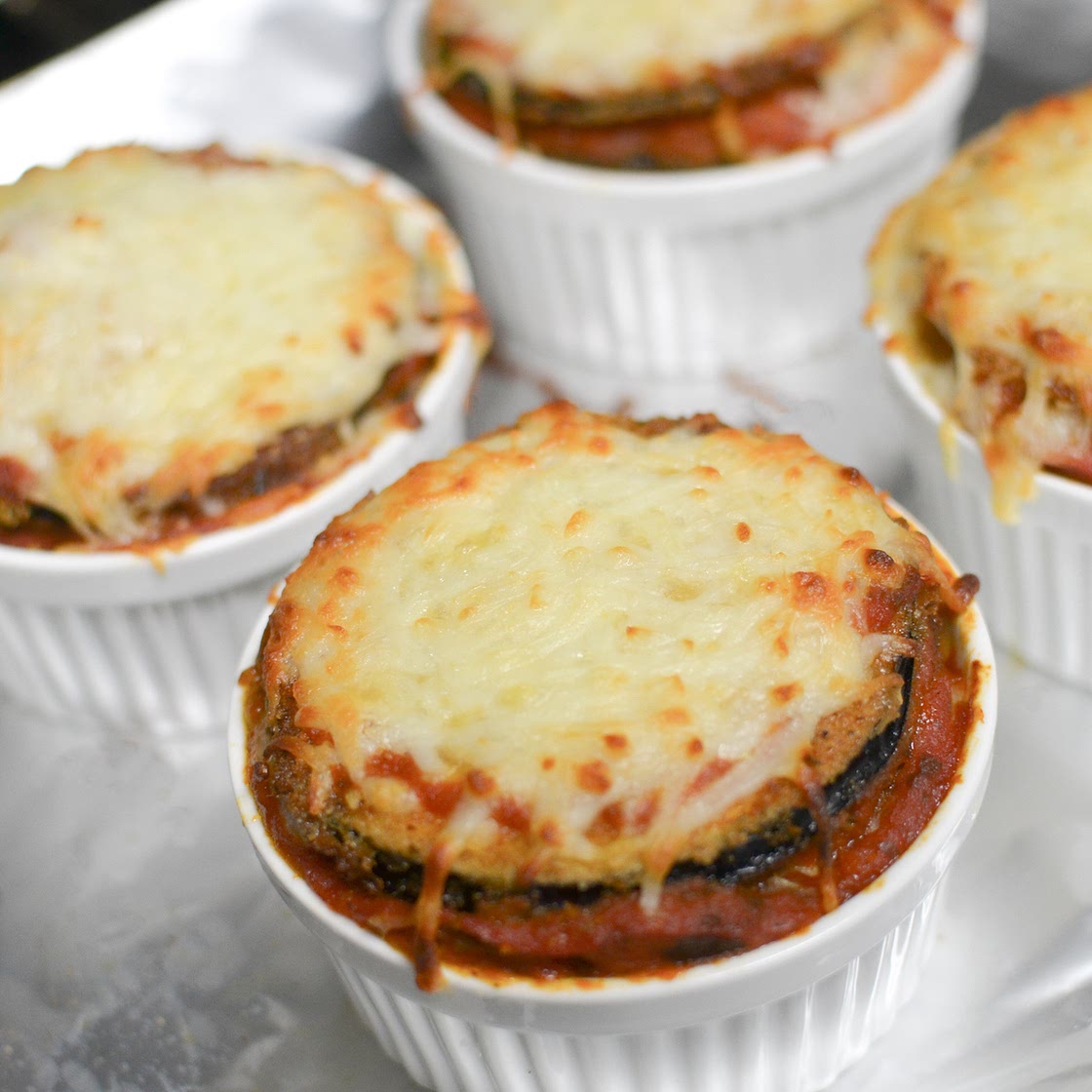 Individual Eggplant Parmigiana Lasagna