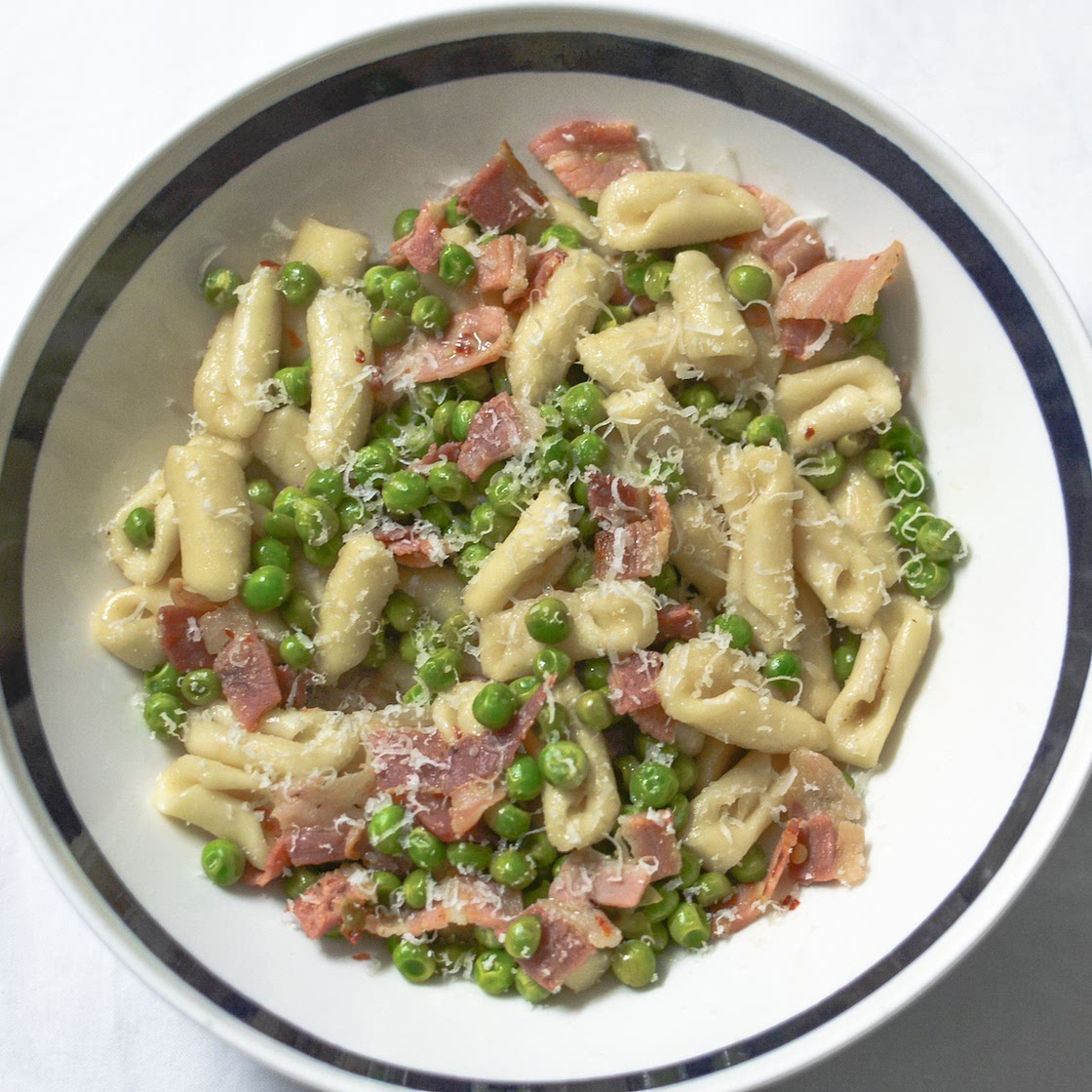 Pancetta and Pea Cavatelli