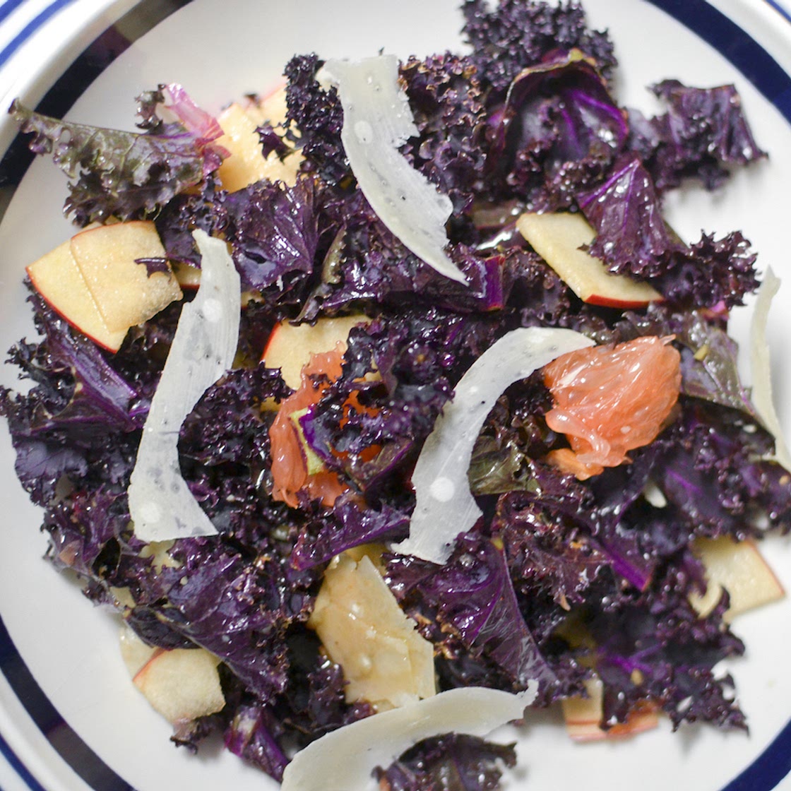 Purple Kale and Grapefruit Salad