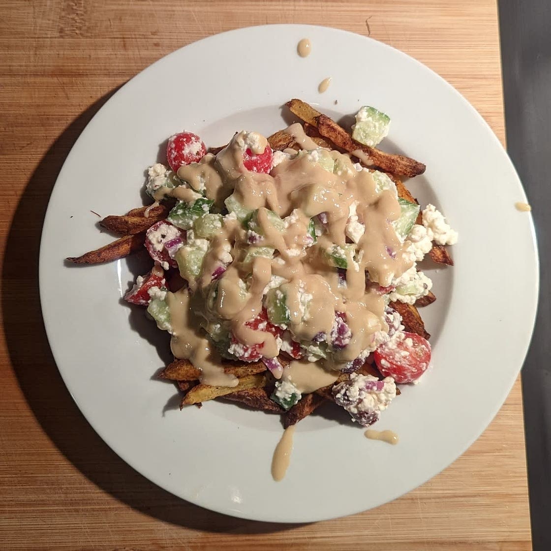 Vegan Mediterranean Loaded Fries