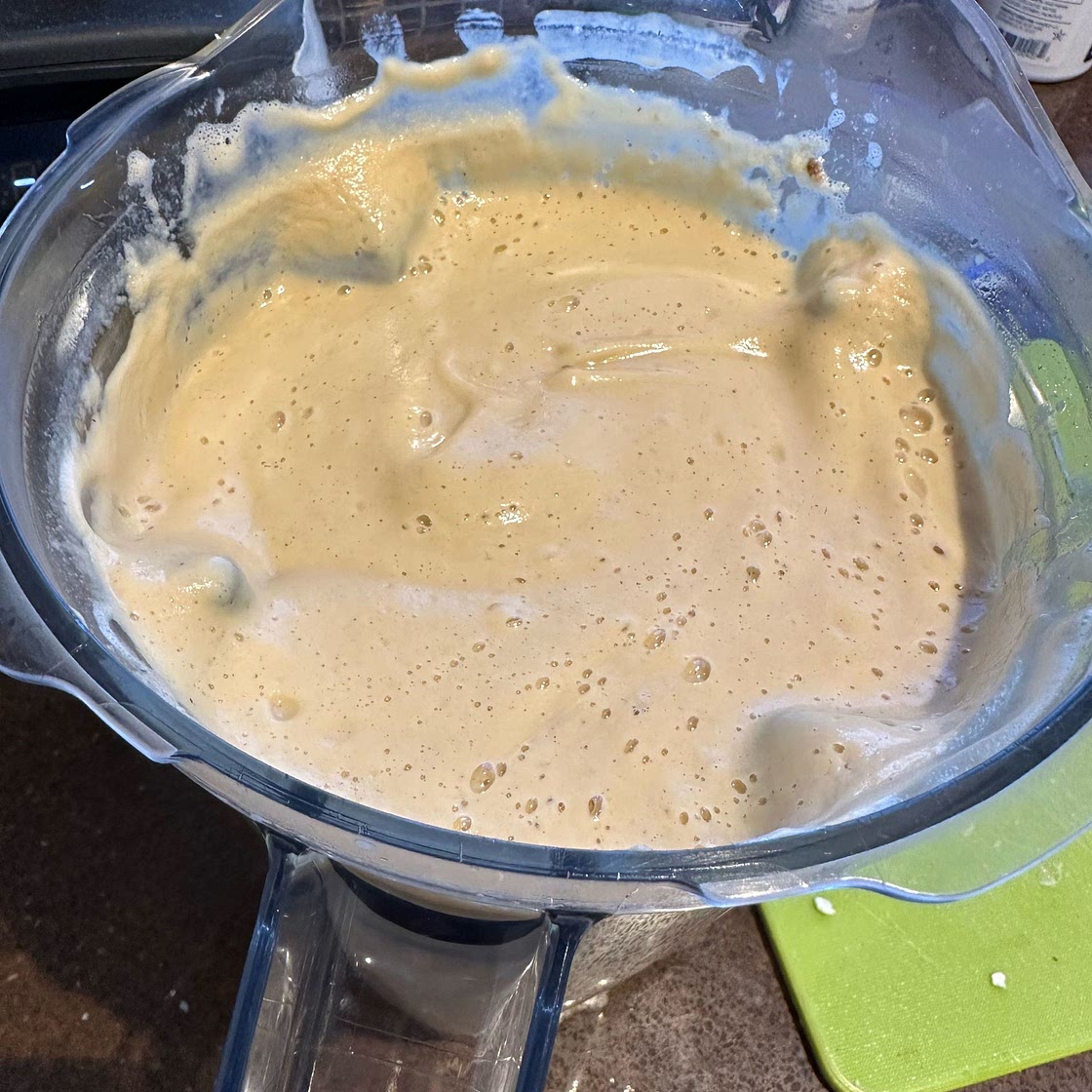 Vegan Garlic Soup with Cauliflower and Tahini