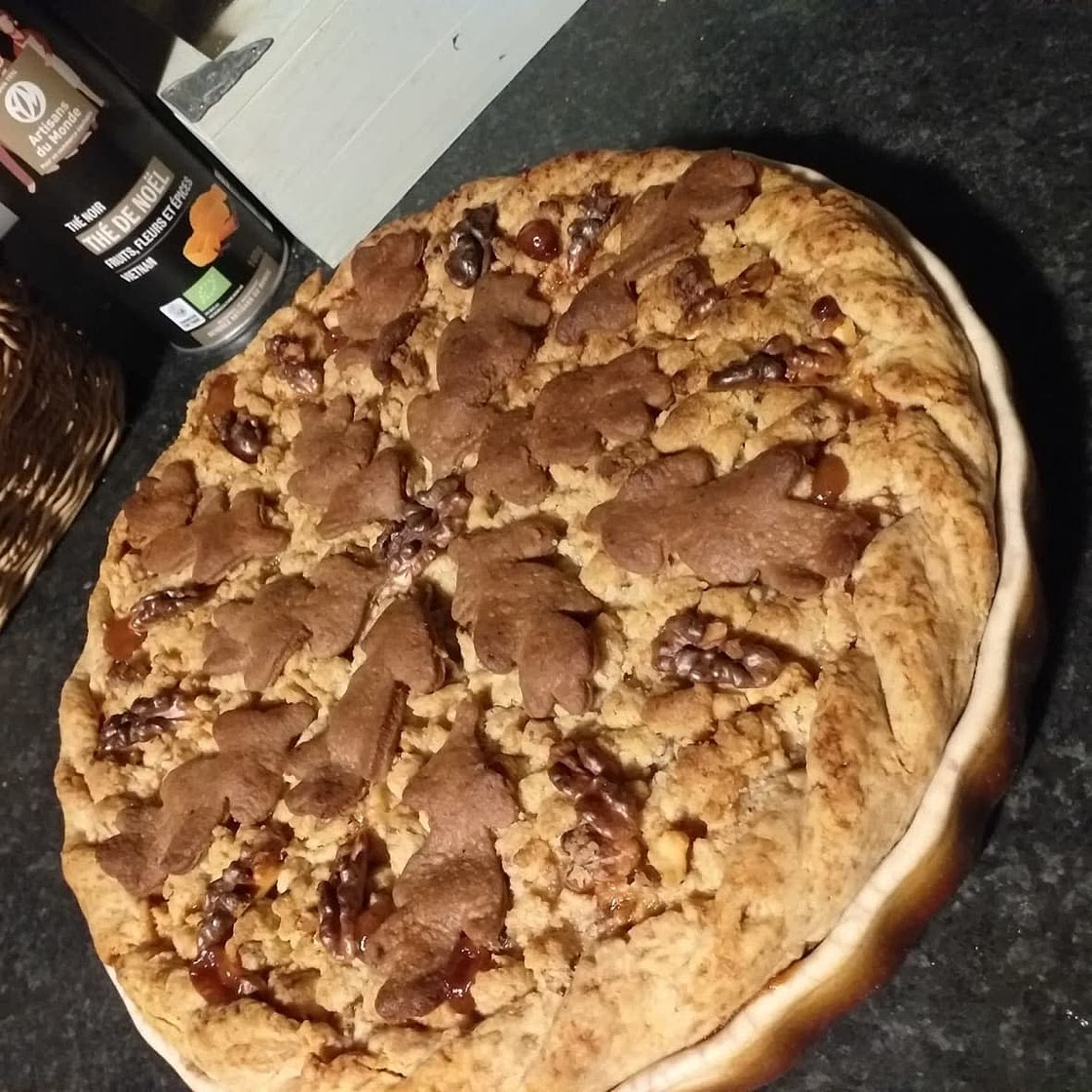 Tarte aux pommes avec topping crumble aux noix