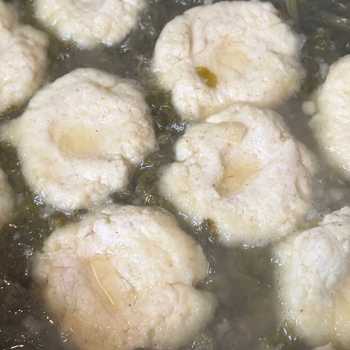 Mustard Greens with Cornmeal Dumplings 