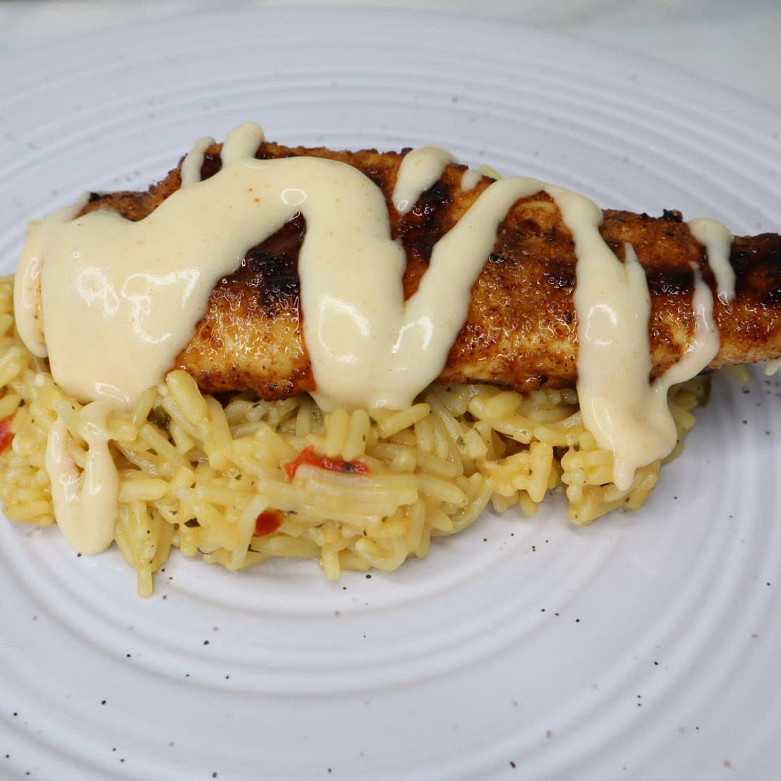 Mexican Grilled Chicken W/ Homemade Cheese Sauce