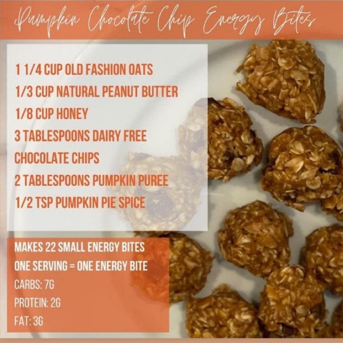 Pumpkin chocolate chip bites
