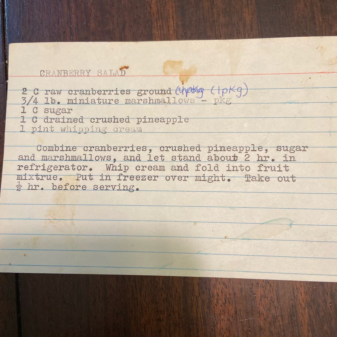 Grandma's Cranberry Salad