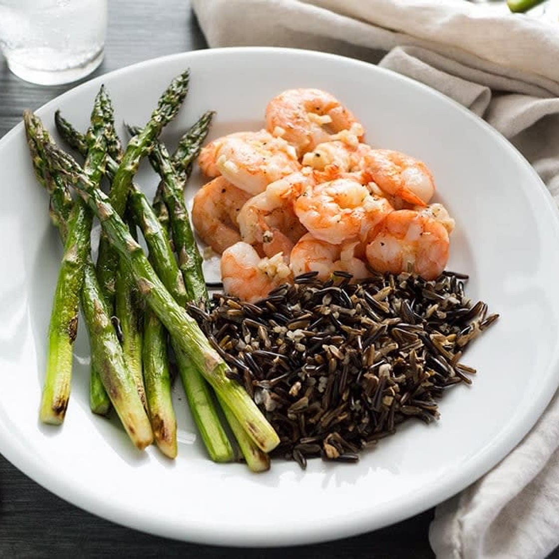 Shrimp and Asparagus with Rice 