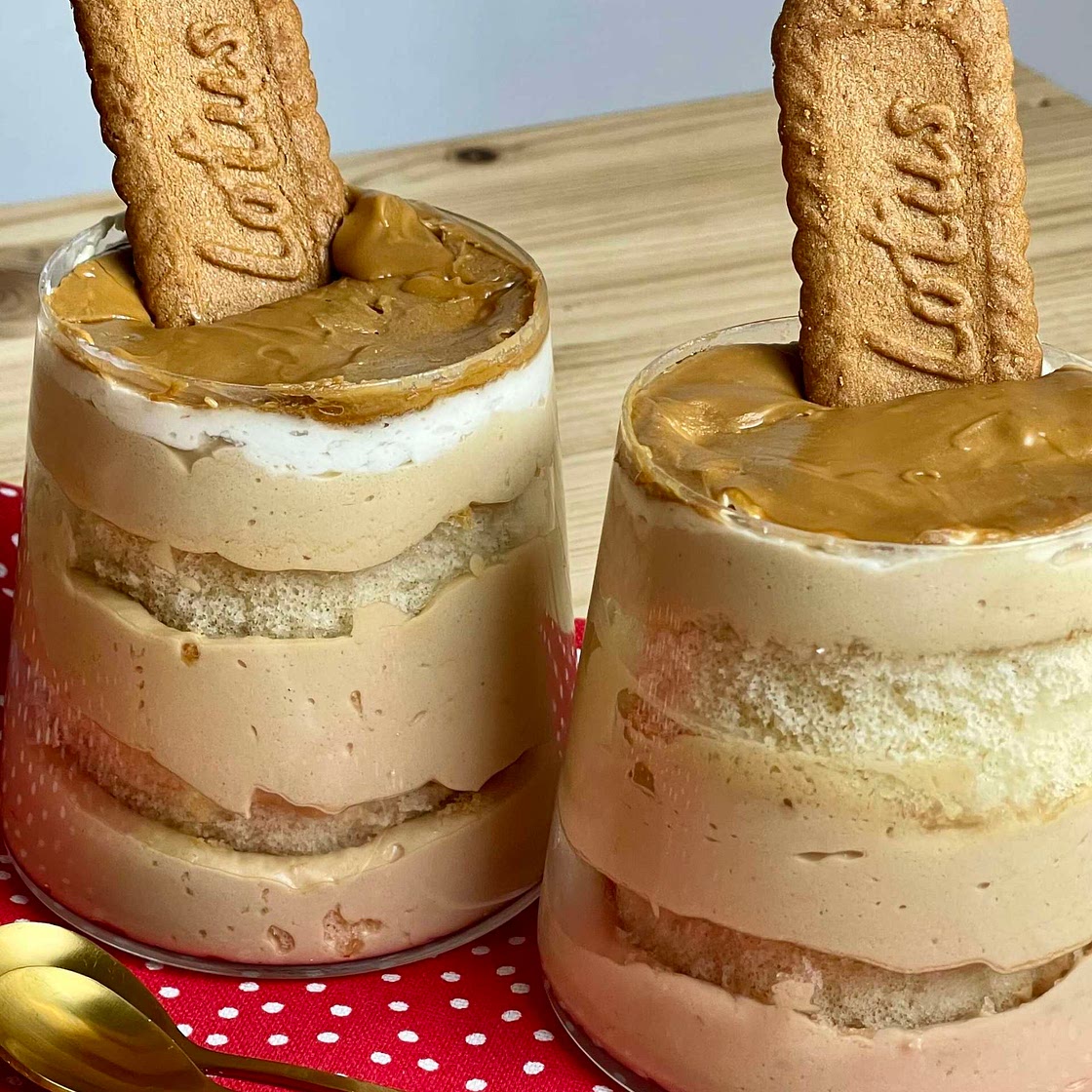 3 ingredient Biscoff  trifle pots 