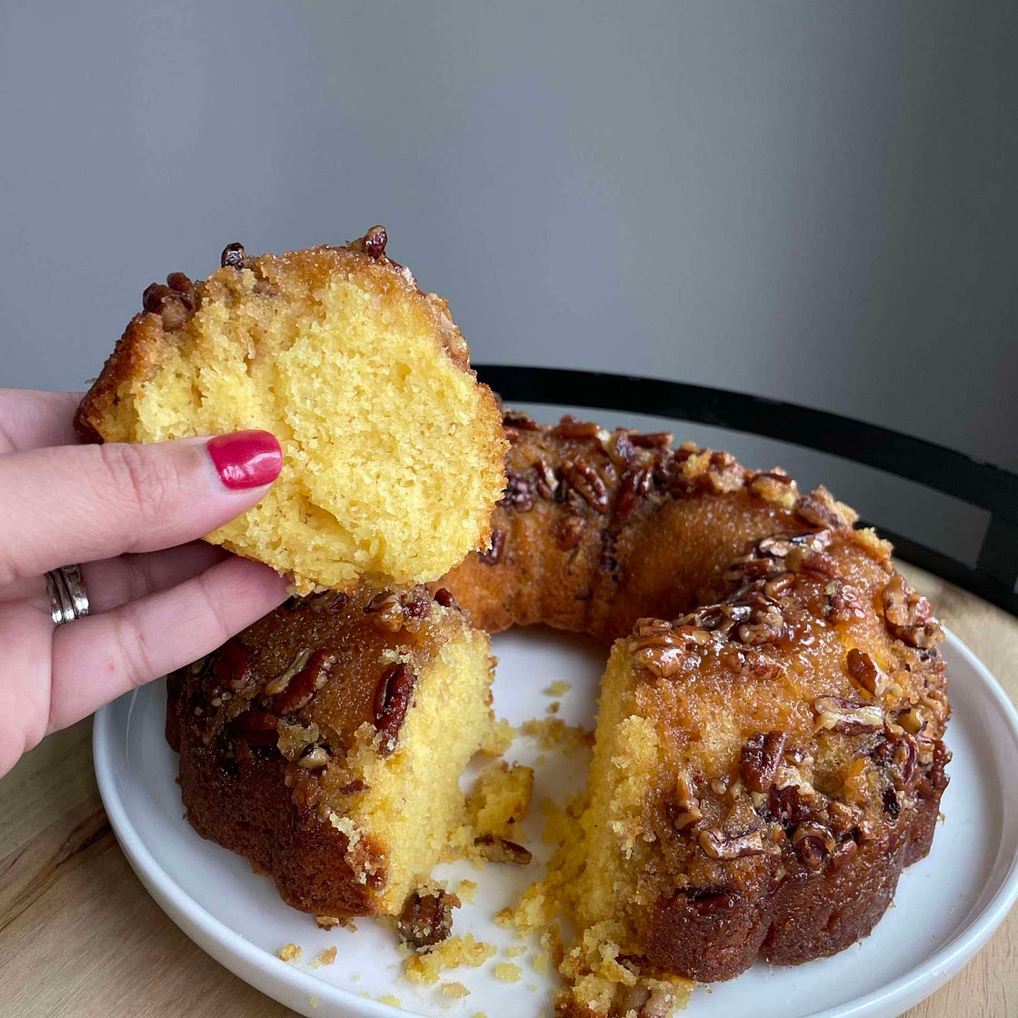 Pecan upside down cake 