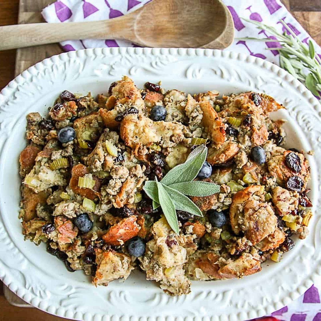 Blueberry Sourdough Sausage Stuffing