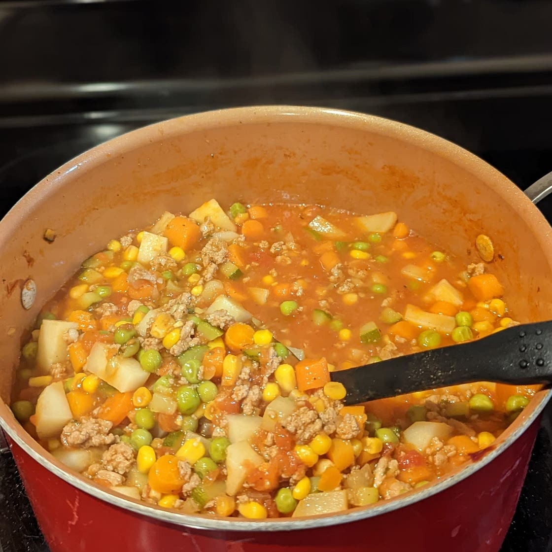 Ground Turkey + Veggie Loaded Soup
