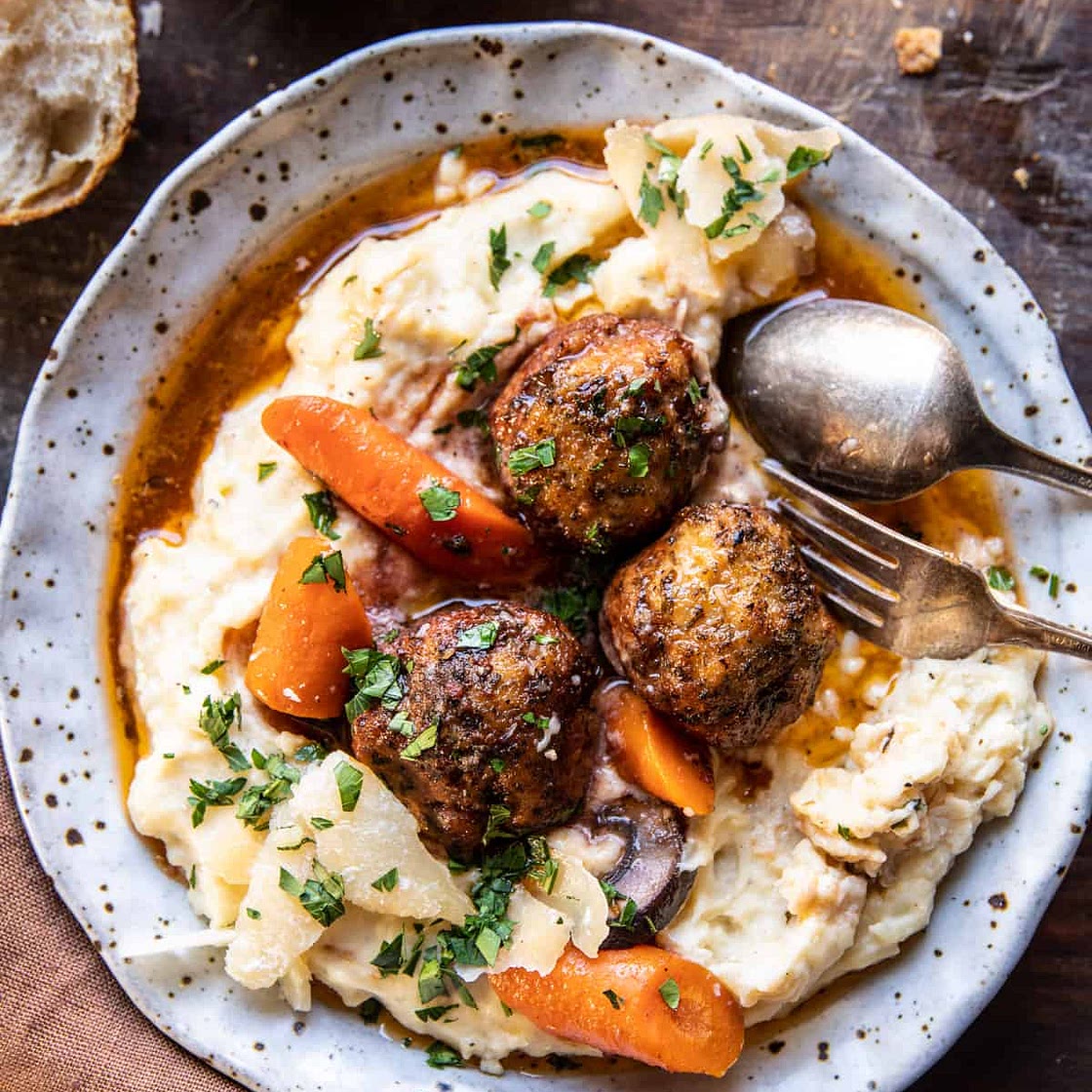 Crockpot Coq au Vin Meatballs - Healthier