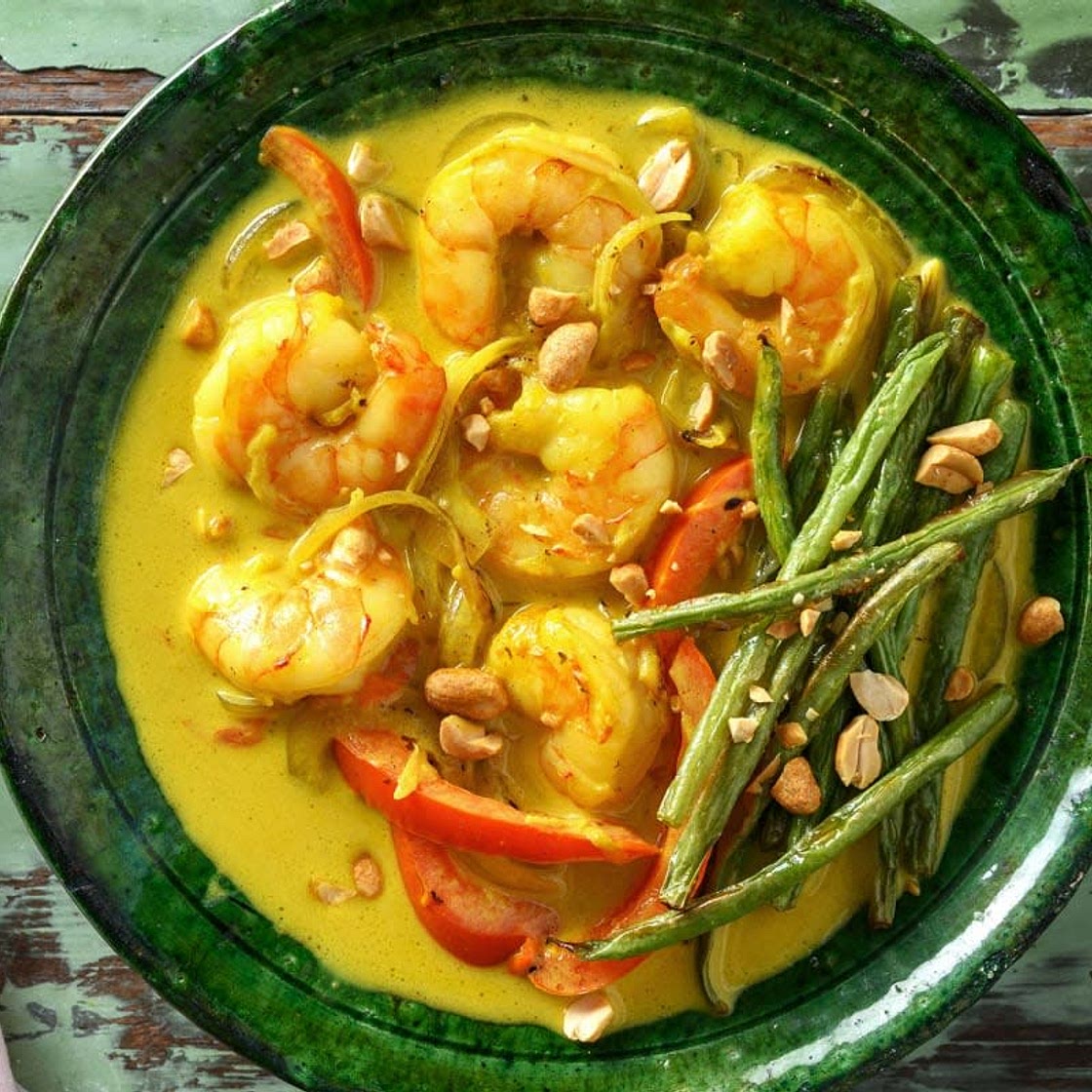 Sri Lankan Style Prawn Curry With Ginger Green Beans