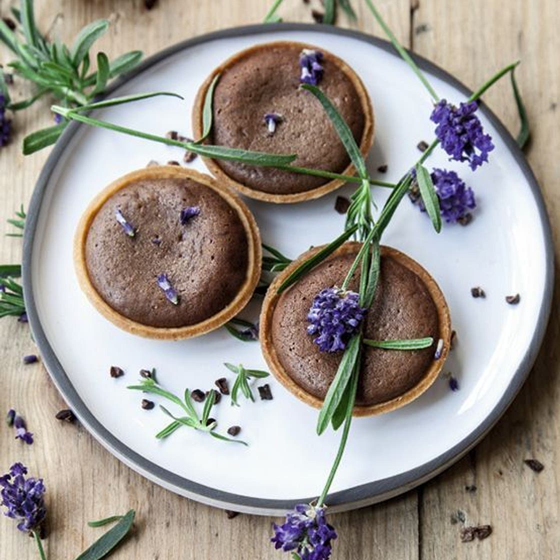 Tarte tiède chocolat lavande