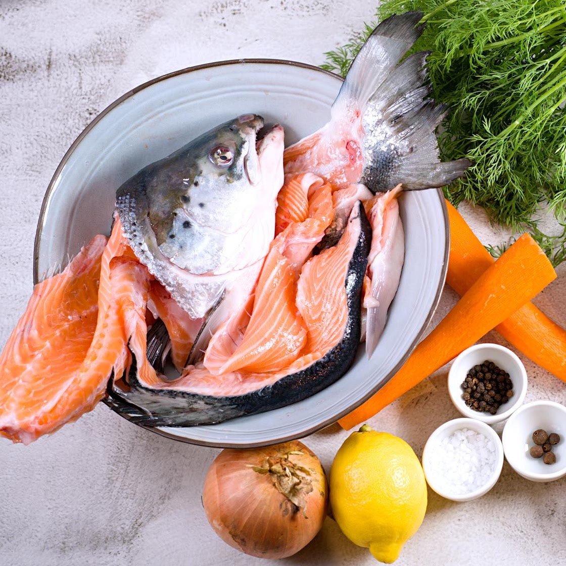 Salmon broth