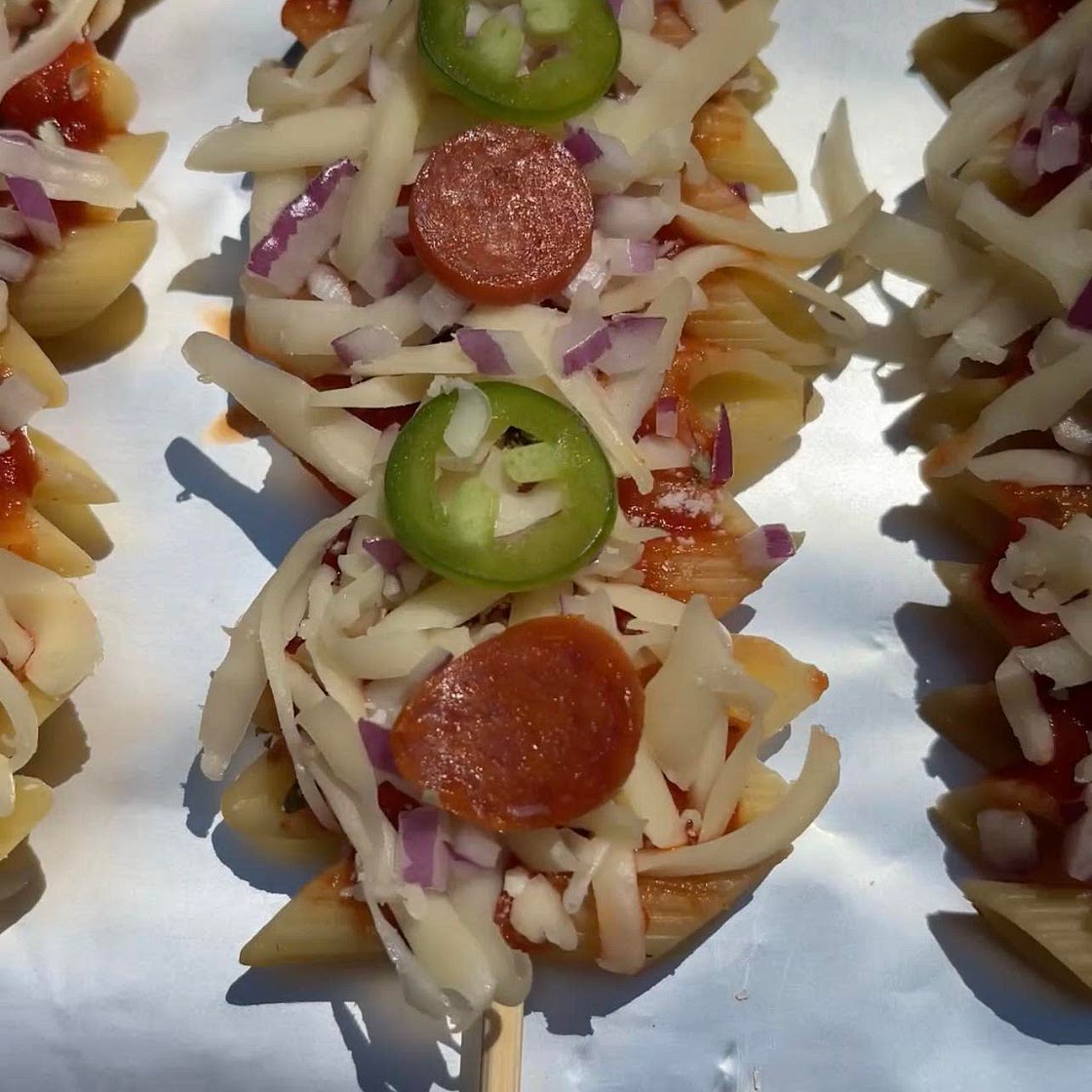 Pizza Pasta Skewers