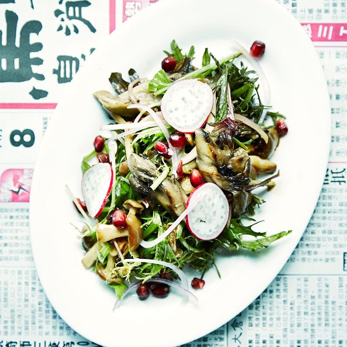 Salade de champignons à la grenade