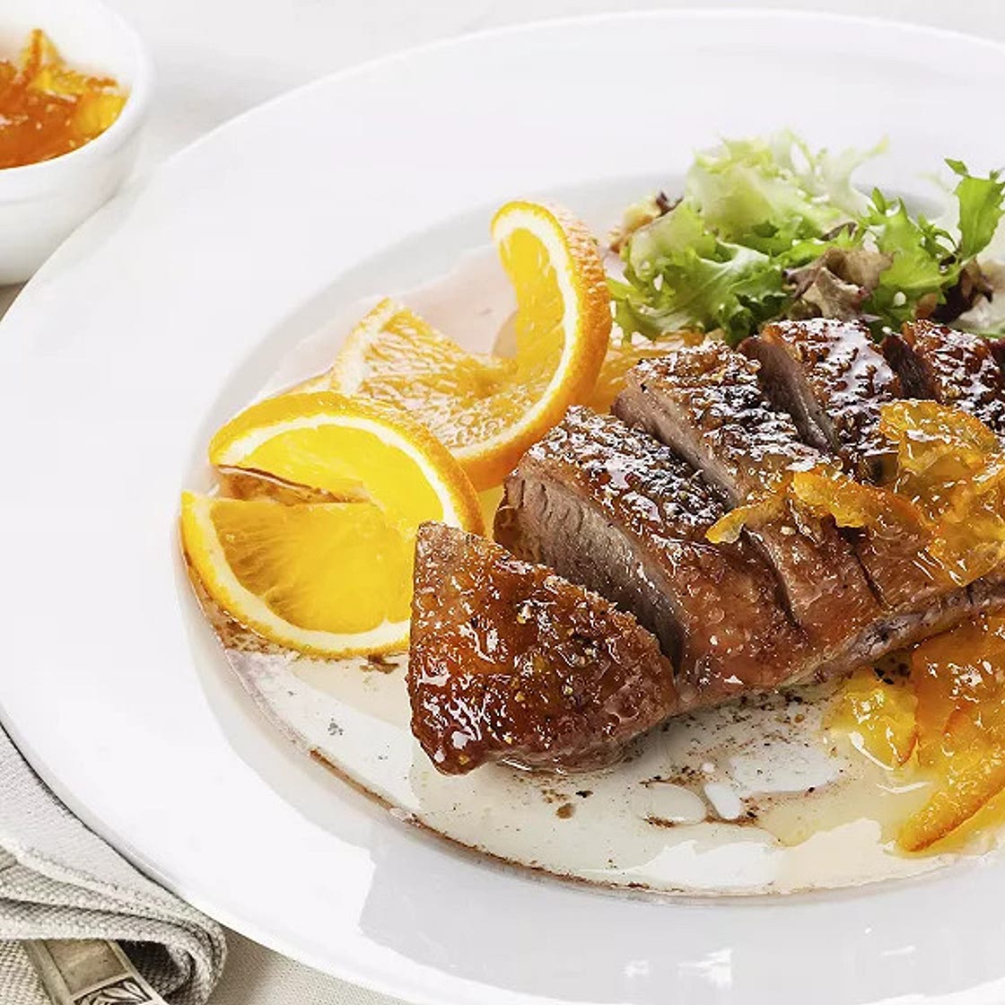 Magret de canard à l'orange