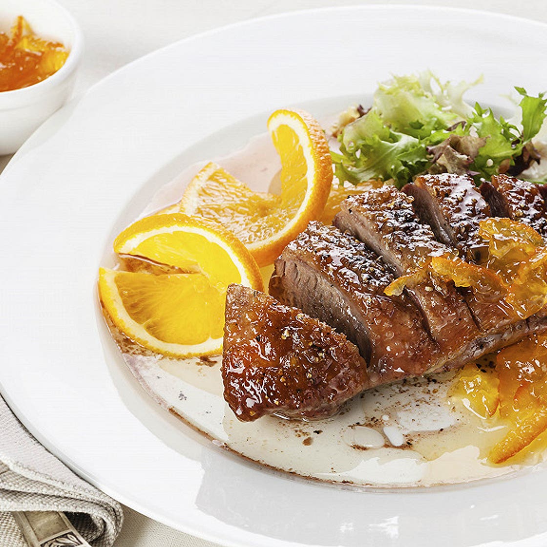 Magret de canard à l'orange