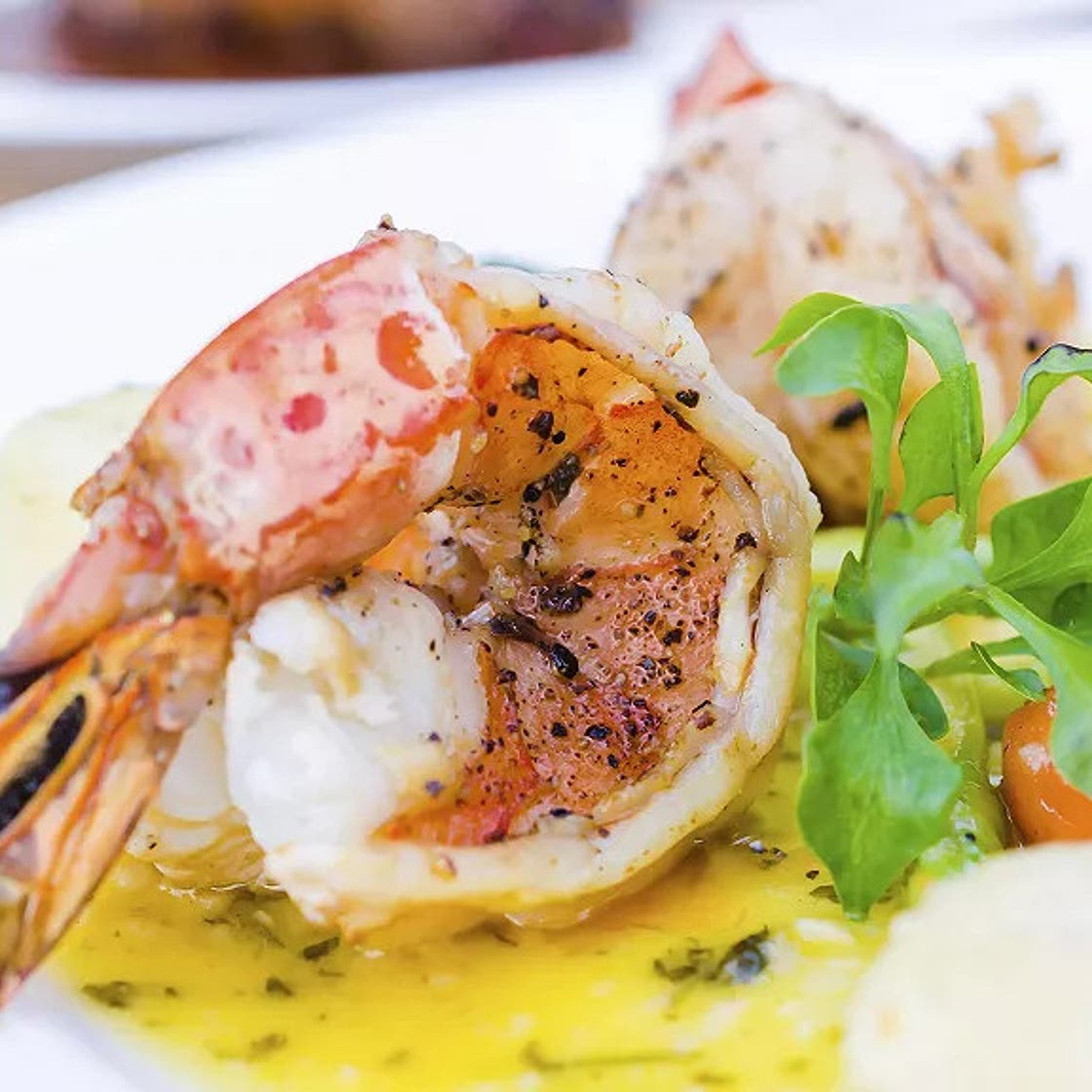 Gambas au beurre d'ail et au citron