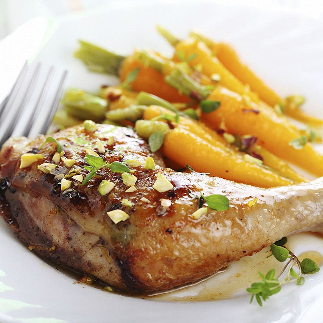 Poulet mariné aux pistaches au four