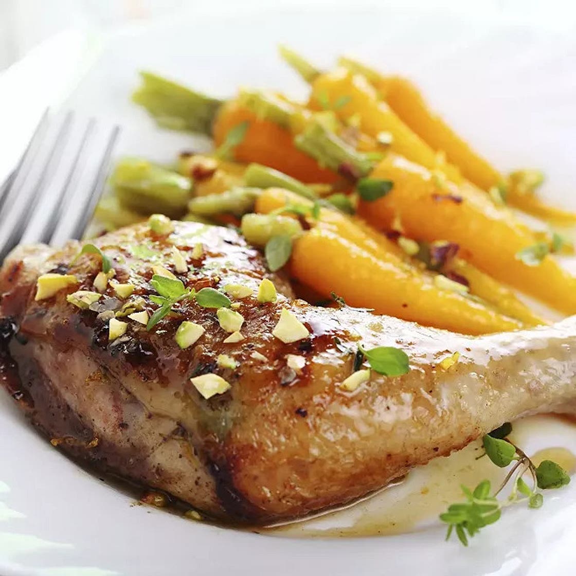 Poulet mariné aux pistaches au four