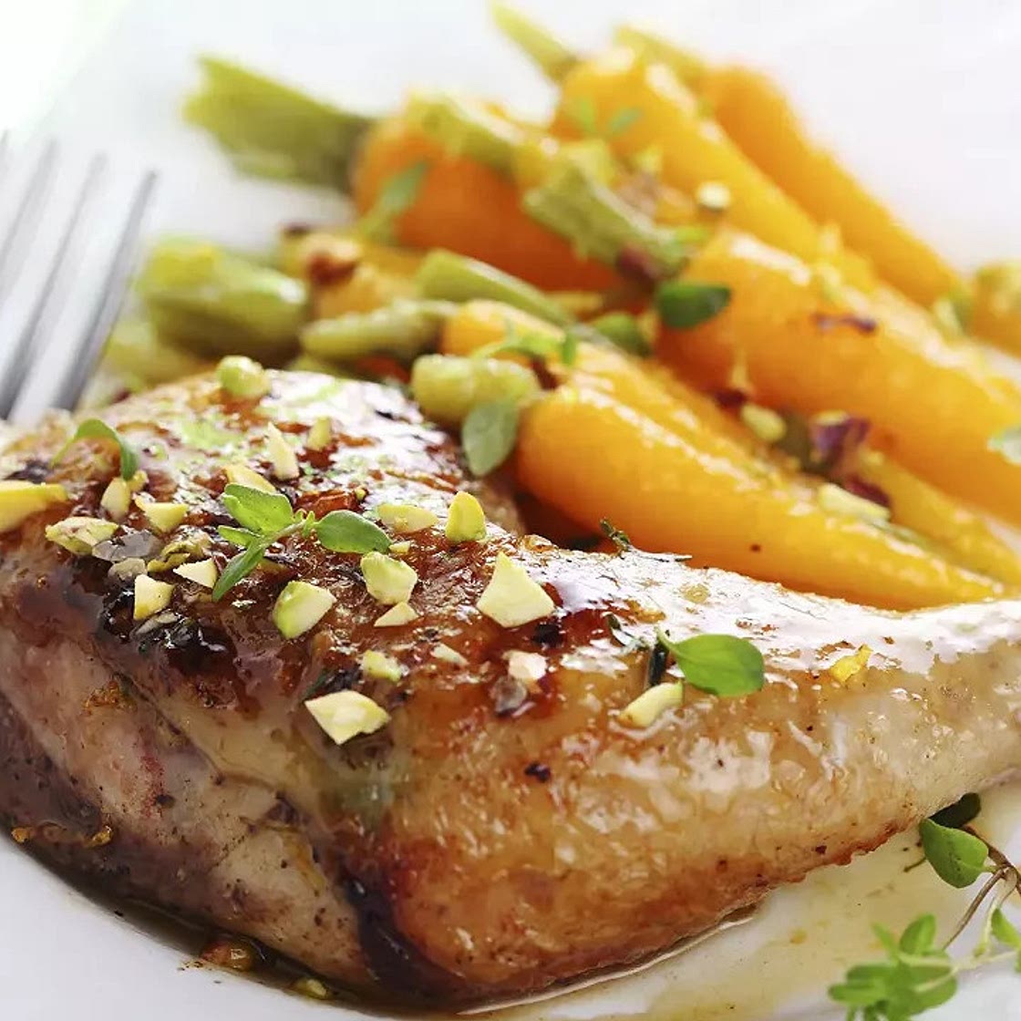 Poulet mariné aux pistaches au four