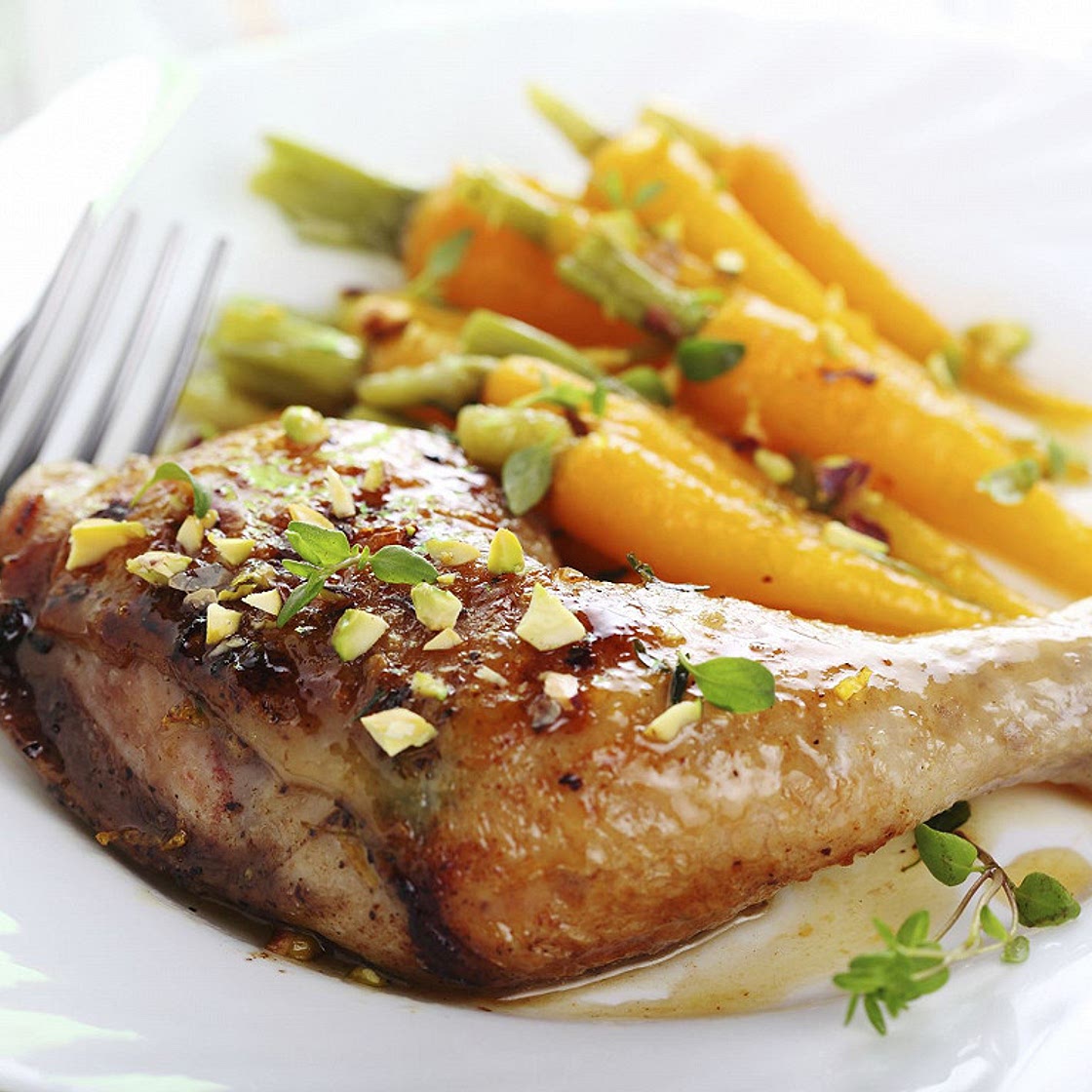 Poulet mariné aux pistaches au four