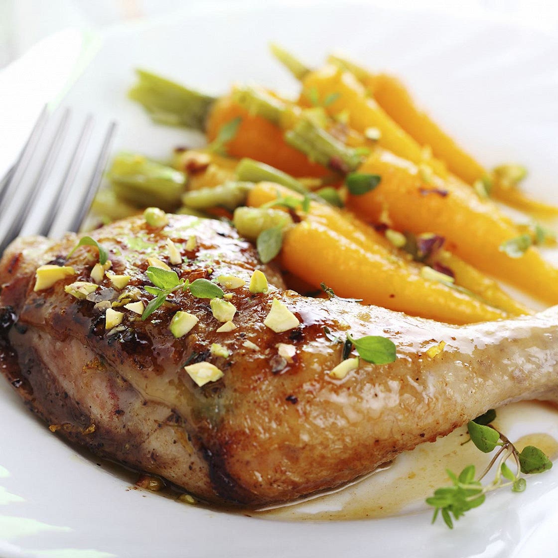 Poulet mariné aux pistaches au four