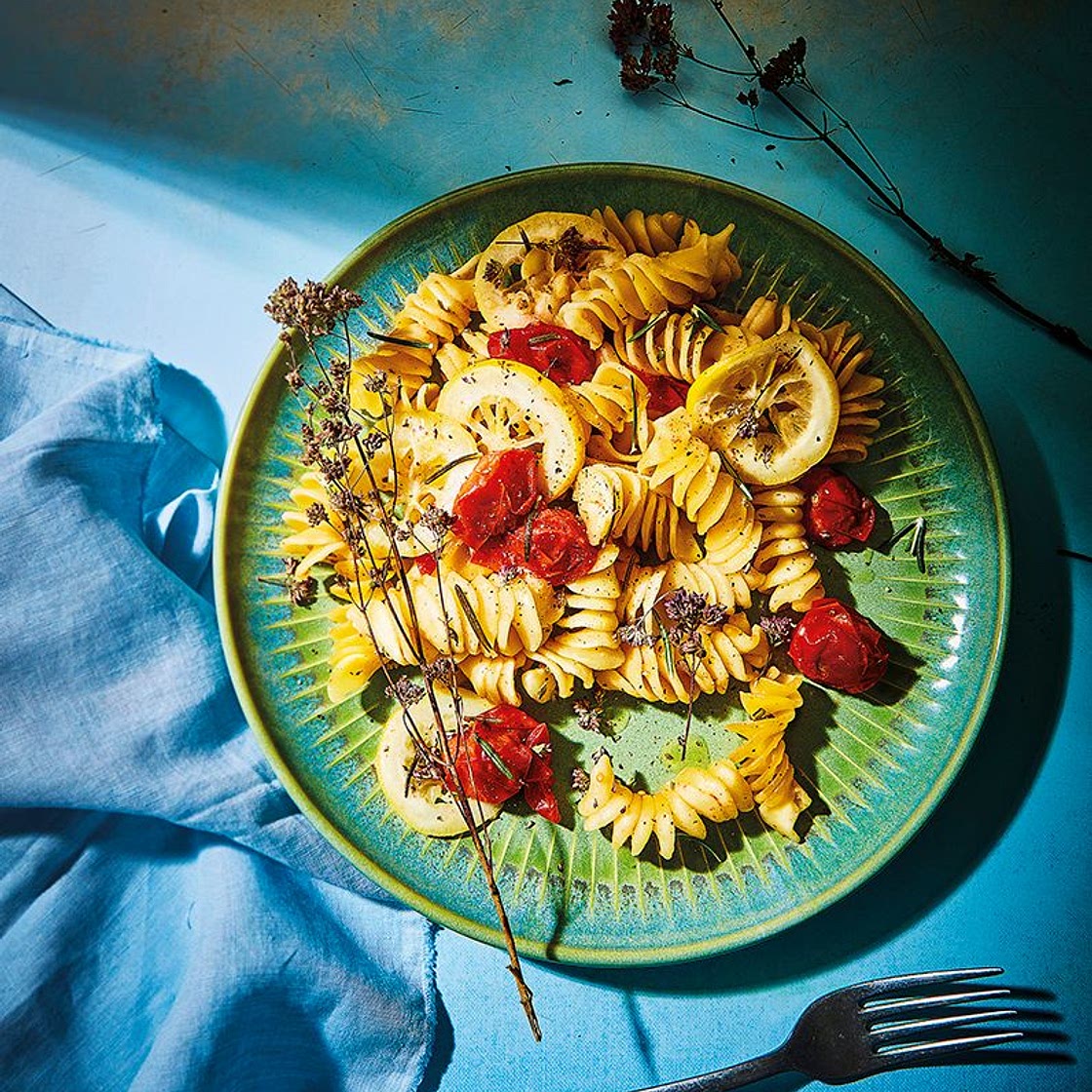 One pot pasta au citron et tomates-cerises