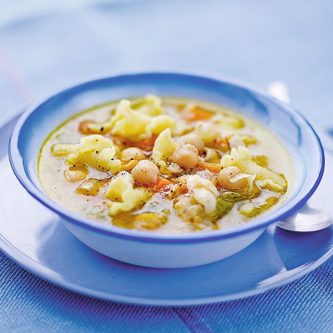 Soupe aux pâtes et pois chiches