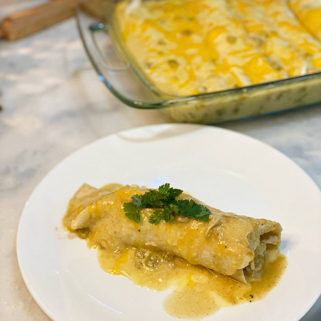 Skinny Ranch Chicken Enchiladas