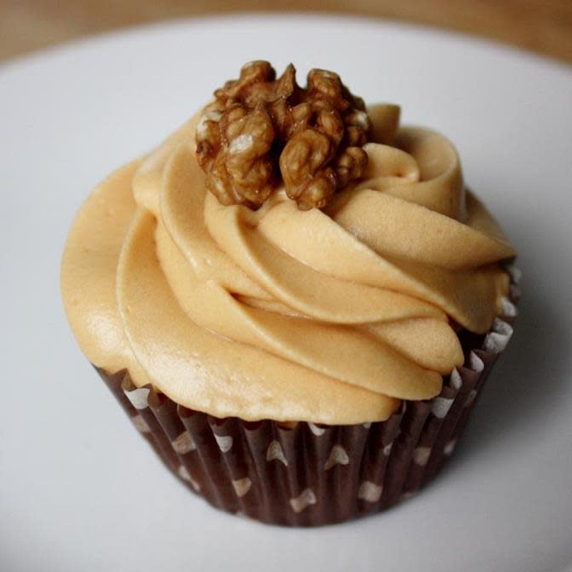 Caramel Iced Coffee & Walnut Cupcakes