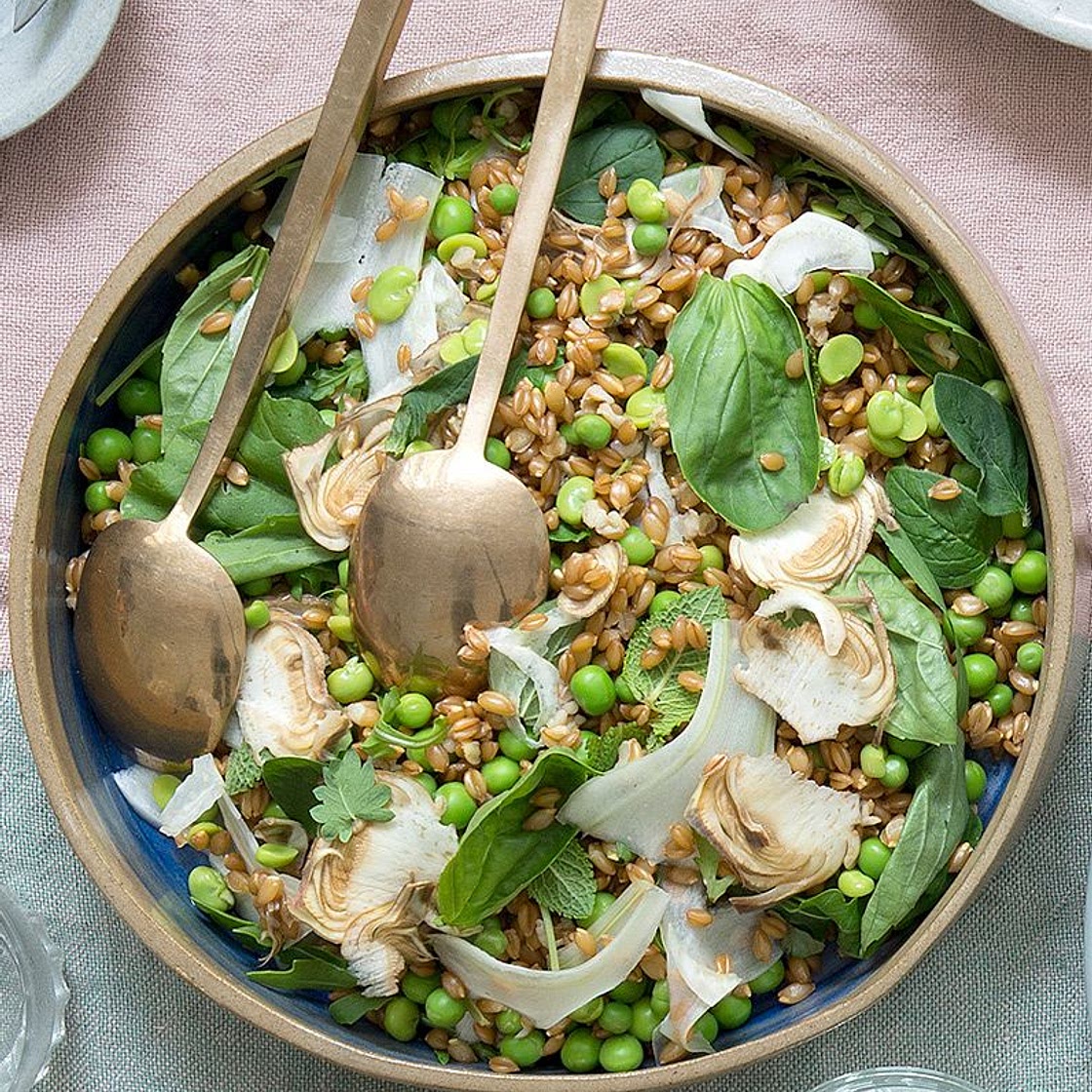 Salade d'épeautre aux petits pois