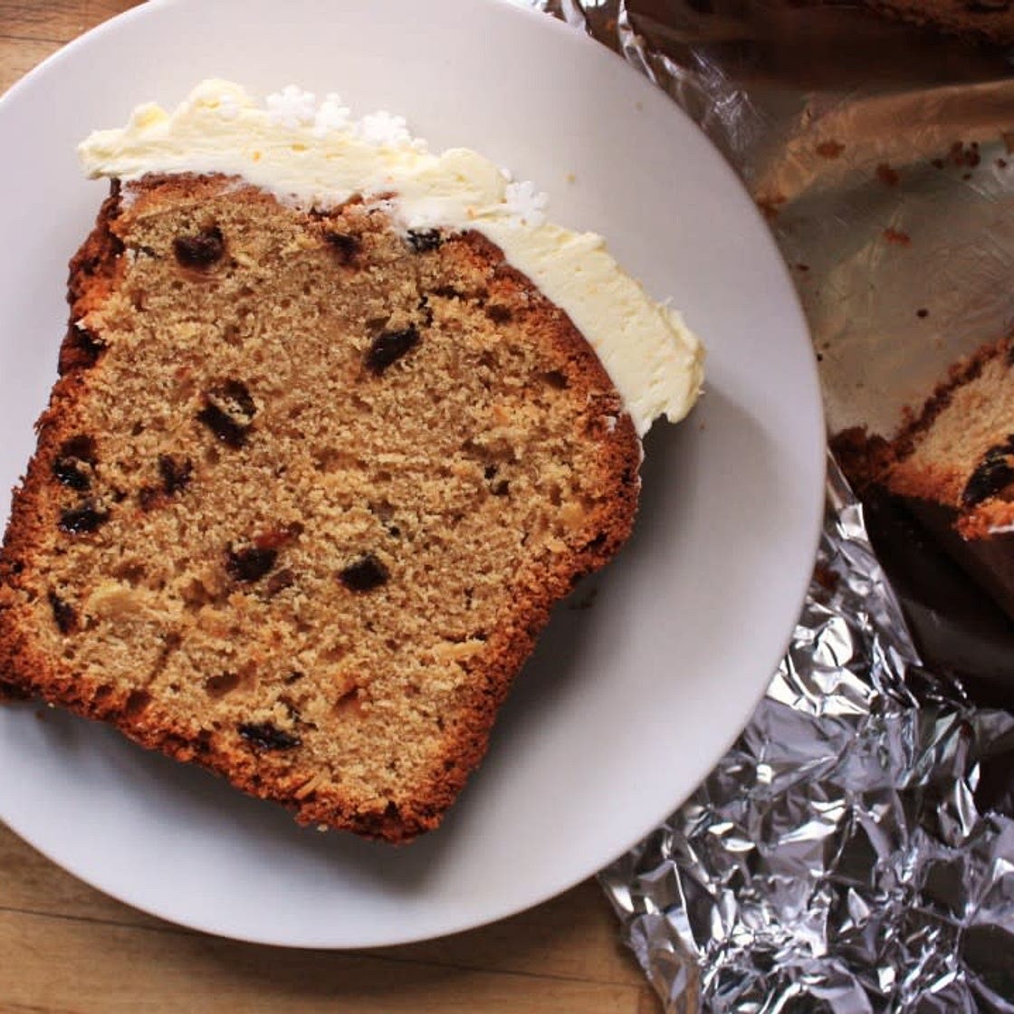 Fruit Loaf With Brandy Butter Icing