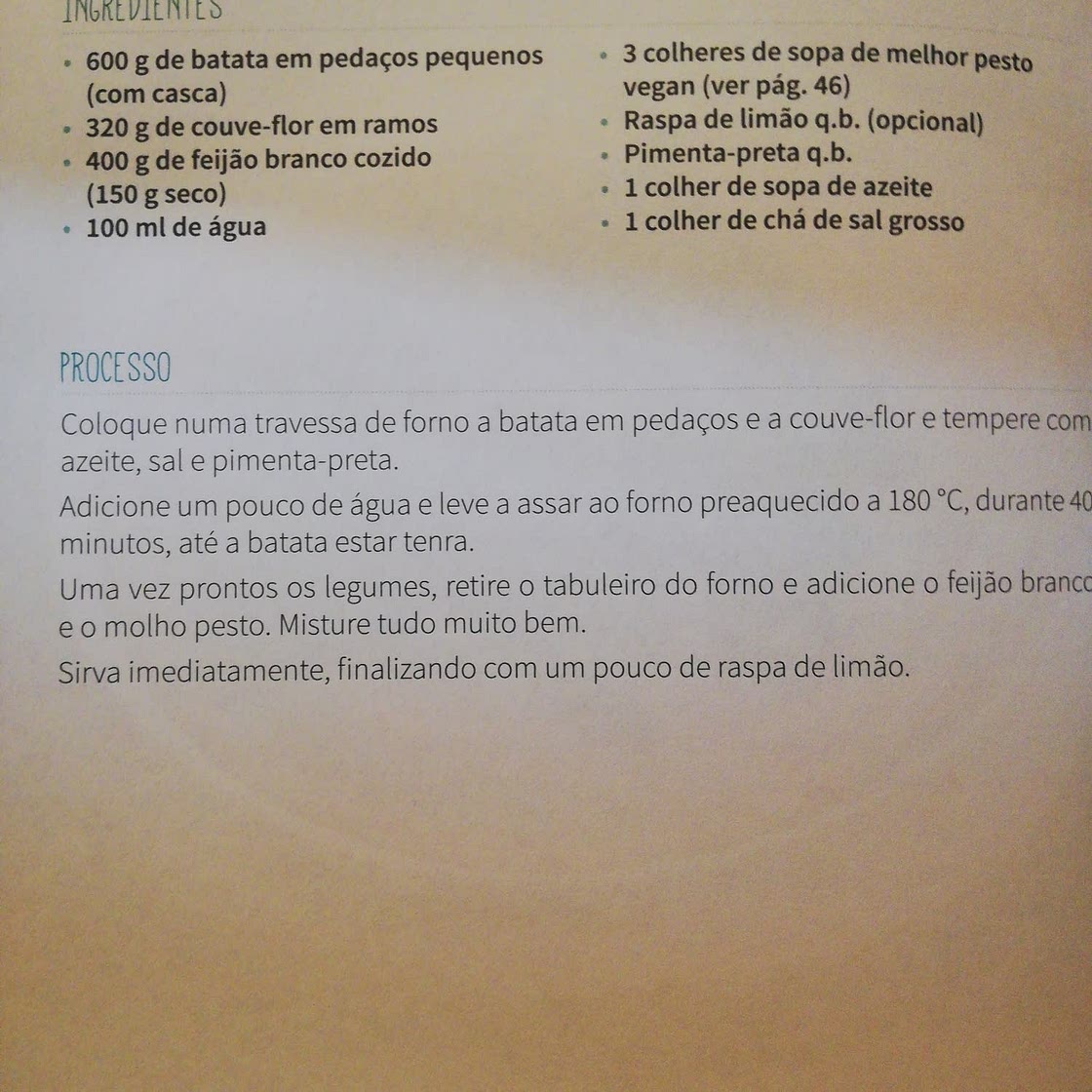 Assado de feijão com pesto