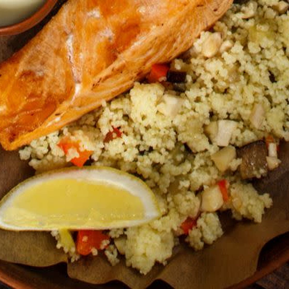 Spiced Salmon with Tomato and Feta Couscous