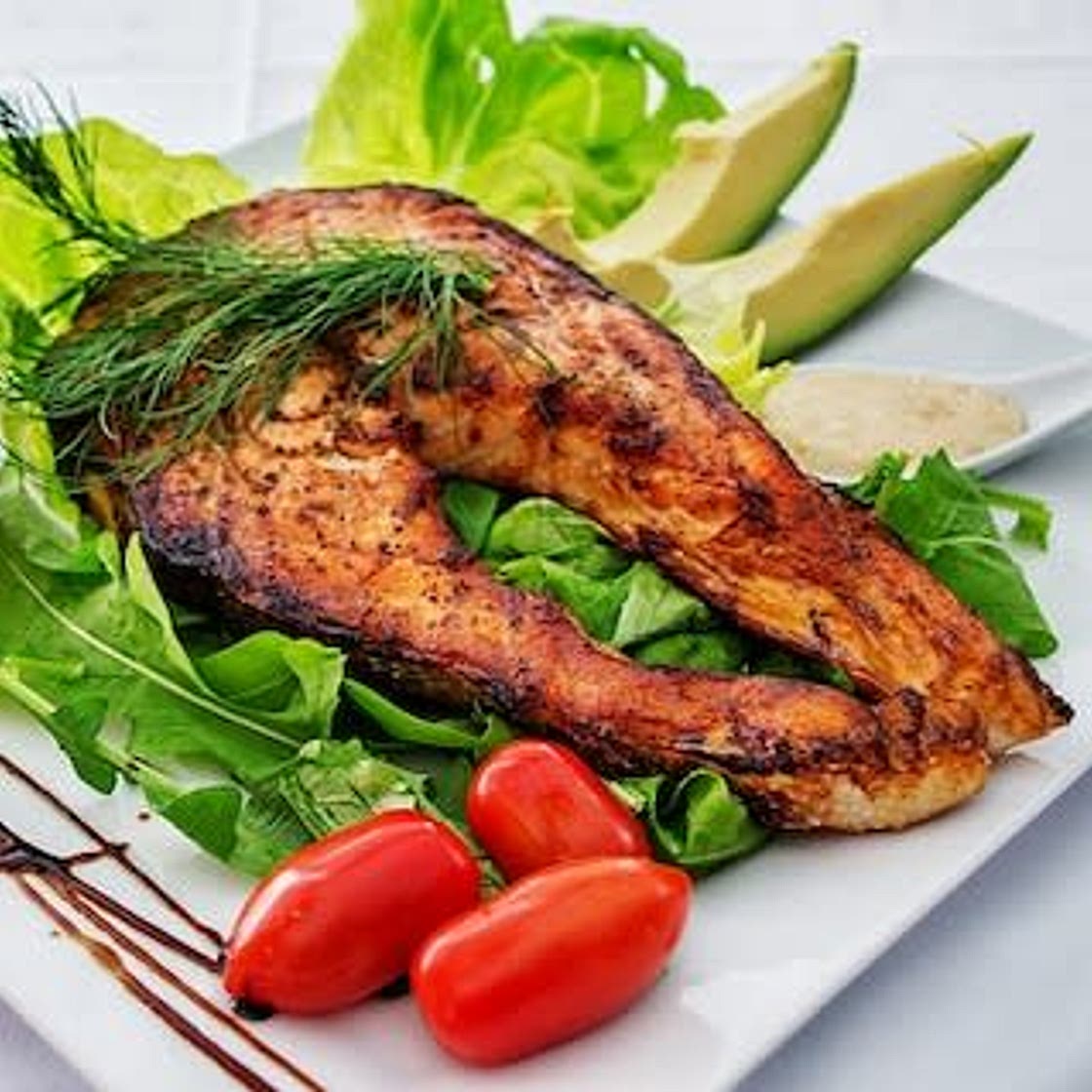 Grilled Fish with Garlicky Lemony Greens