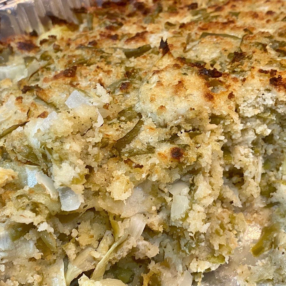 Stuffed artichoke casserole