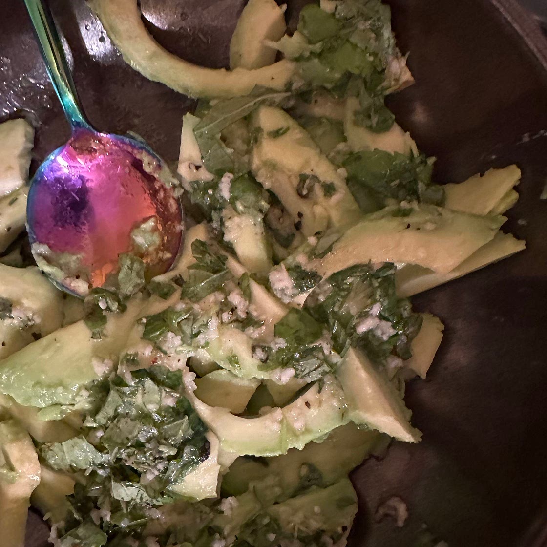 Avocado and aromatic herb salad 