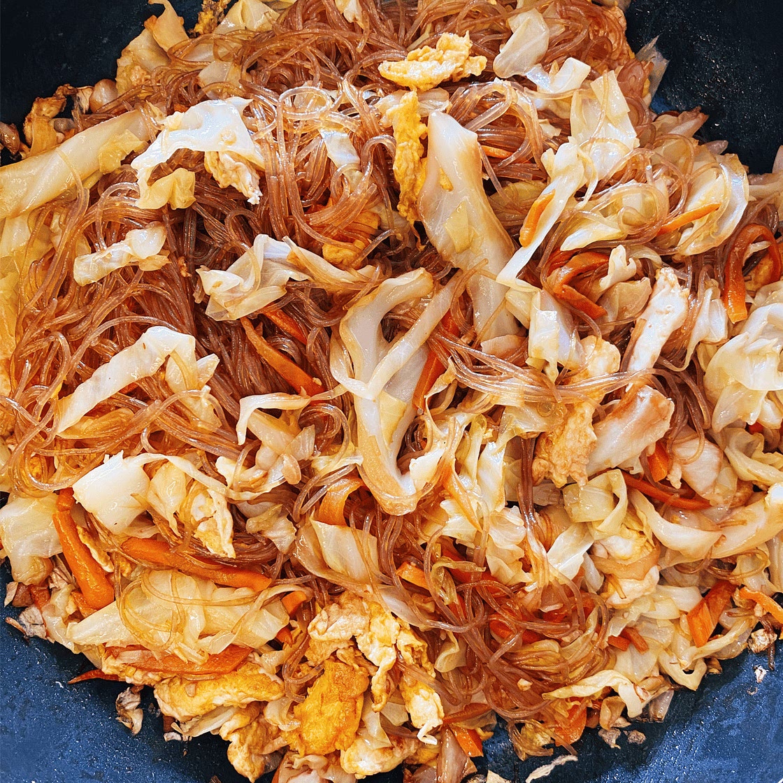 Cabbage Glass Noodle Stir Fry