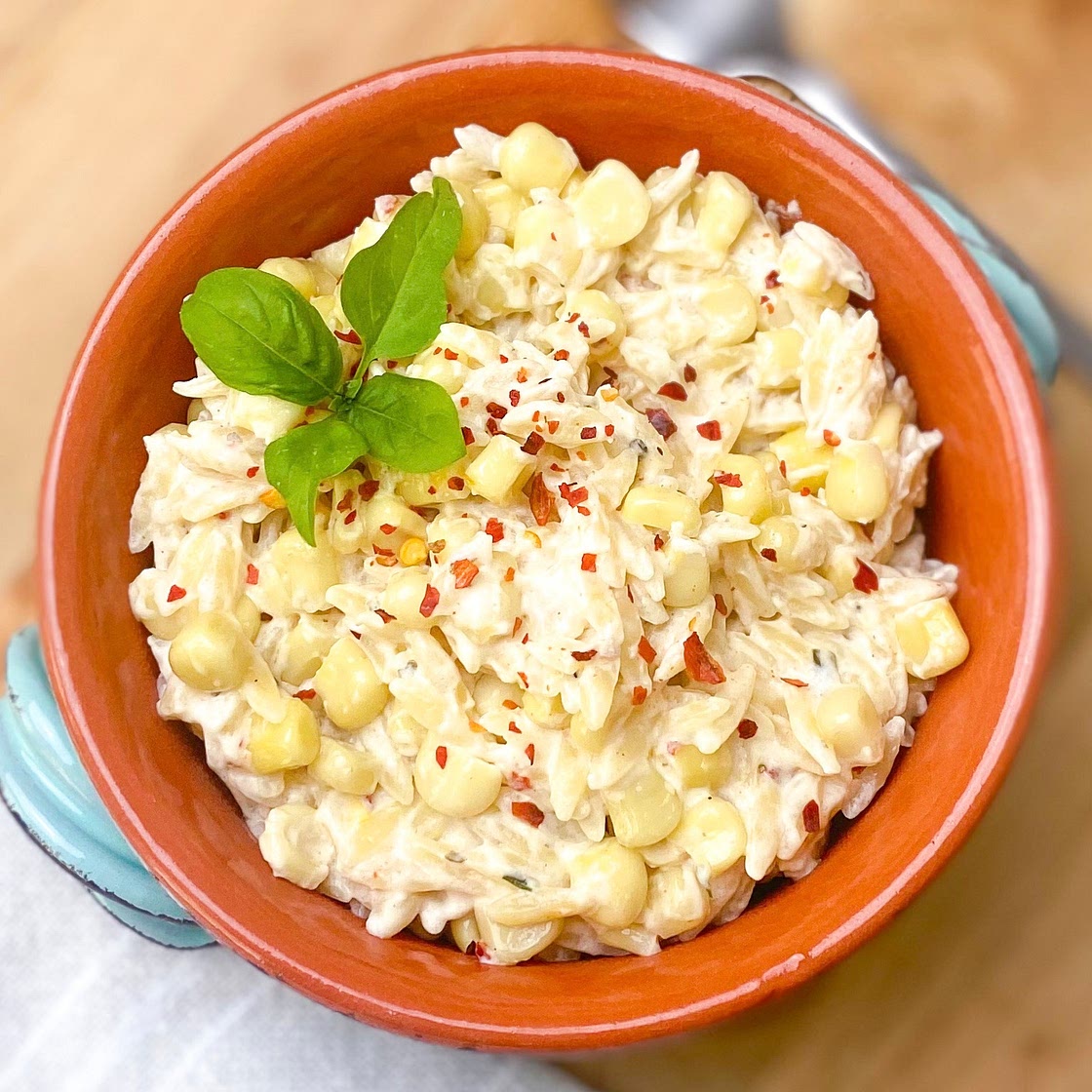 Cheesy Corn Orzo Pasta