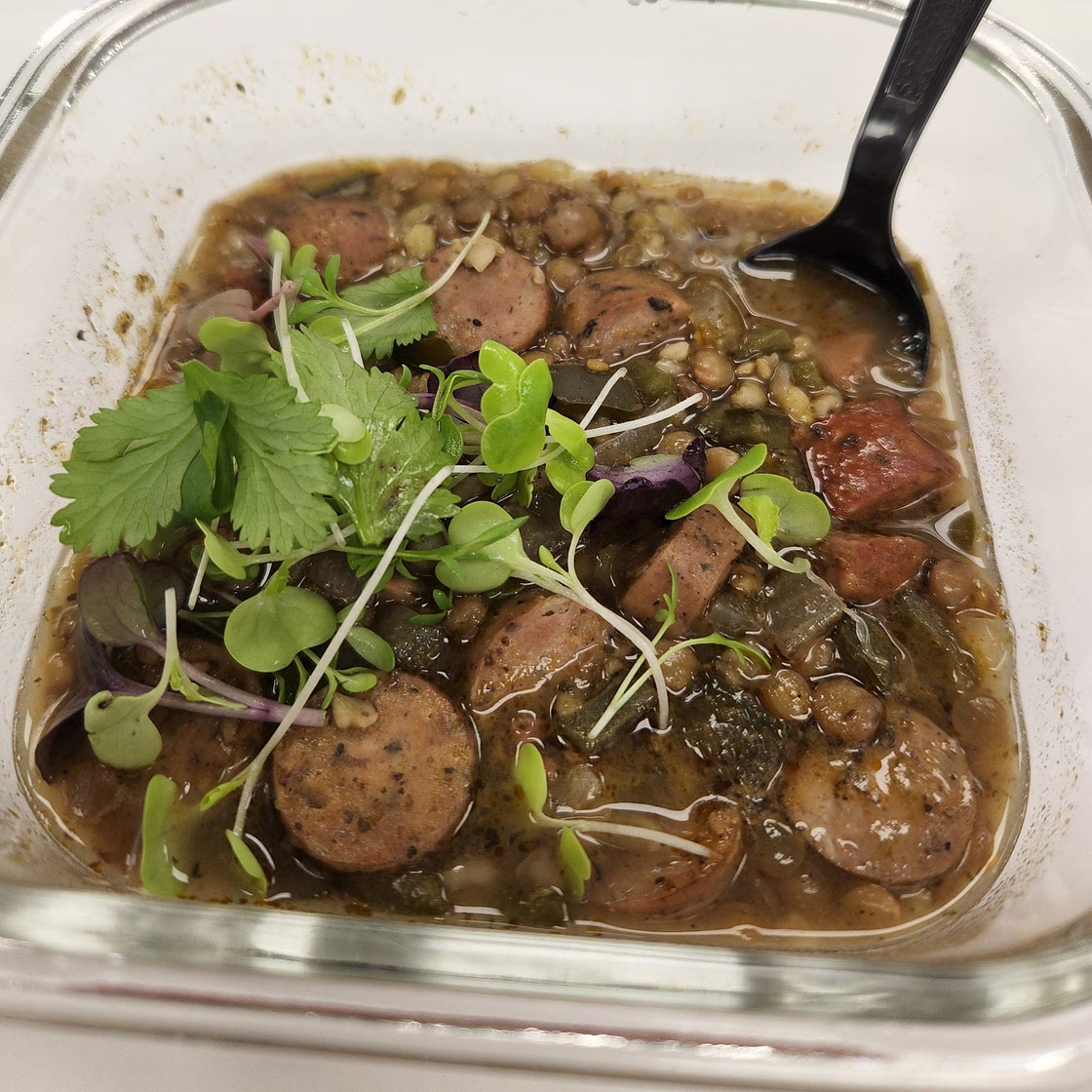 Slow Cooker Lentil Sausage Soup